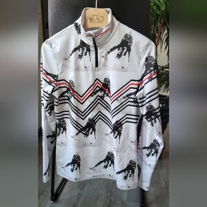 Bogner White Black Red Graphic Ski Pullover Hoodie